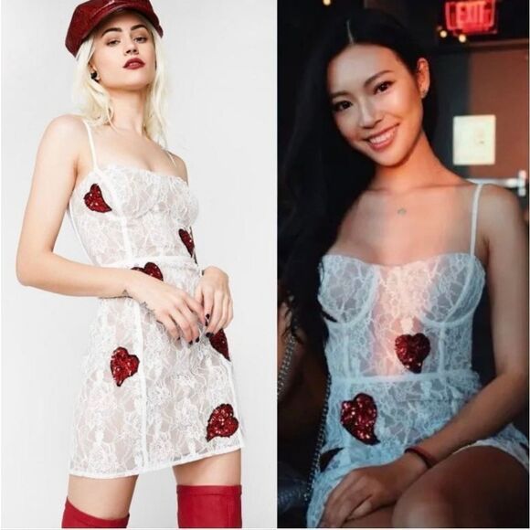 For Love & Lemons × Revolve Jamie King La Christy Mini Dress Size L - Picture 1 of 16